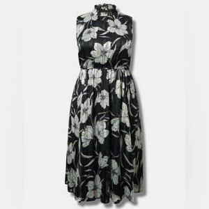 Floral Black and White Dress